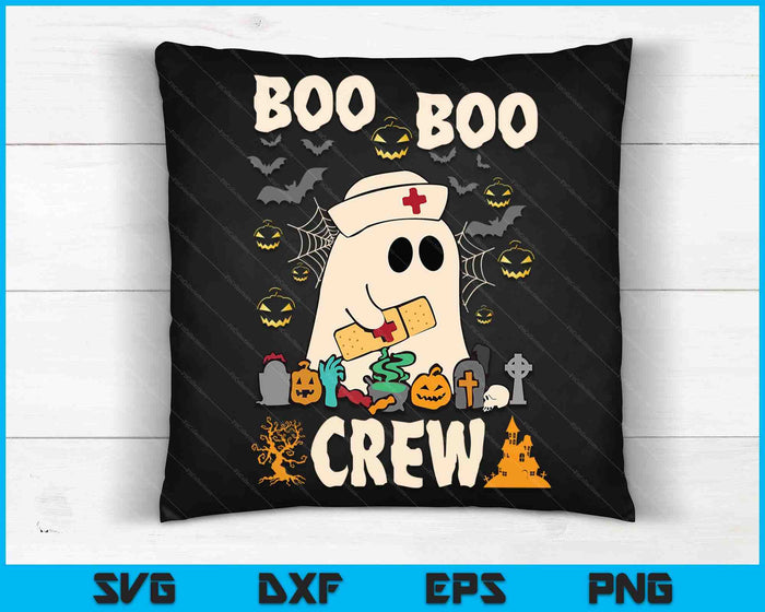 Boo Boo Crew Enfermera Fantasma Disfraz de Halloween SVG PNG Archivos de corte digital