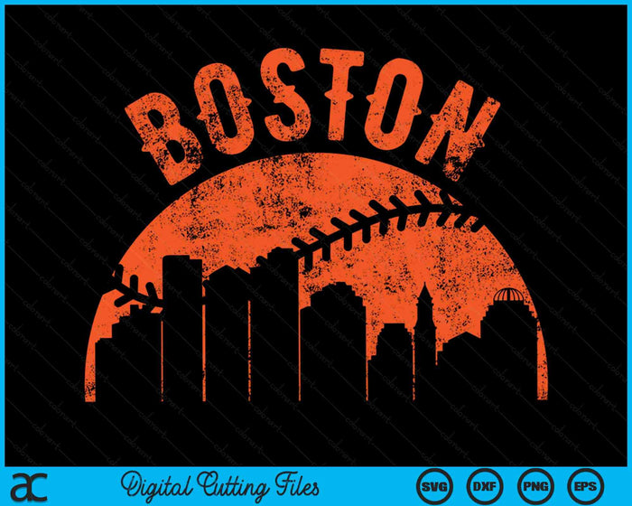 Vintage Boston City Baseball SVG PNG Digital Cutting Files