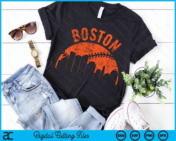 Vintage Boston City Baseball SVG PNG Digital Cutting Files
