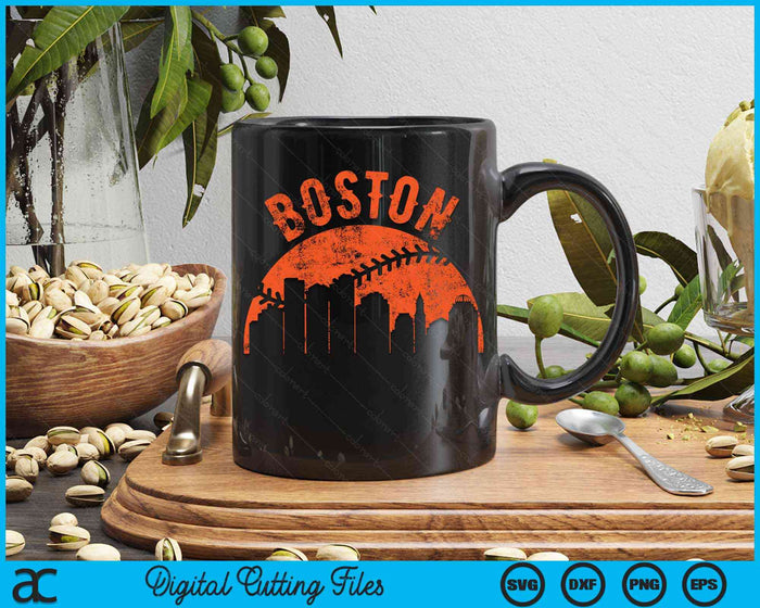 Vintage Boston City Baseball SVG PNG Digital Cutting Files