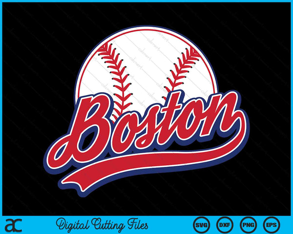 Vintage Boston Cityscape honkbal SVG PNG digitale snijbestanden