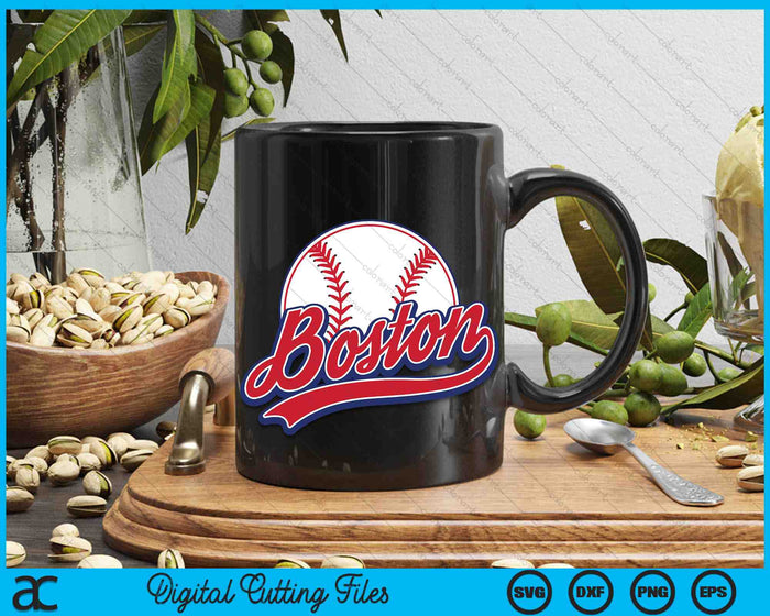 Vintage Boston Cityscape Baseball SVG PNG Digital Cutting Files