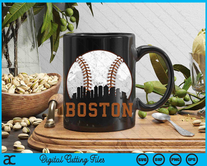 Vintage Boston Cityscape Baseball SVG PNG Cutting Printable Files