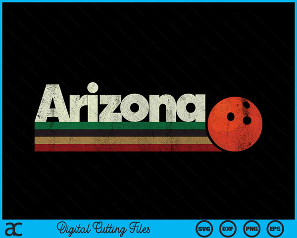 Vintage Bowling Arizona Bowling Retro Stripes SVG PNG Digital Cutting Files