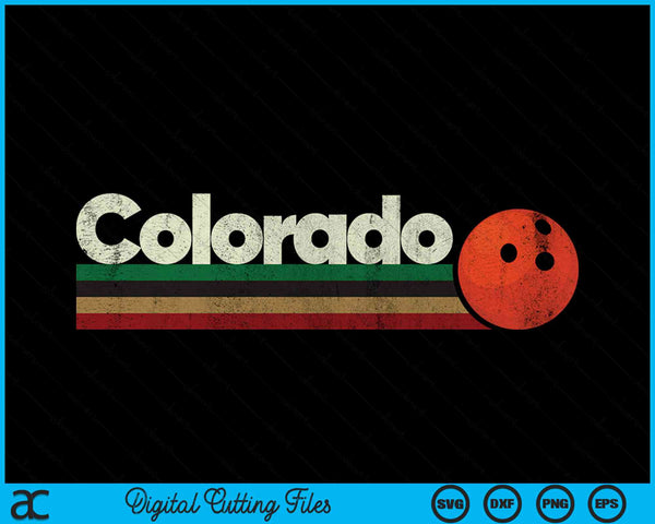 Vintage Bowling Colorado Bowling Retro Stripes SVG PNG Digital Cutting Files