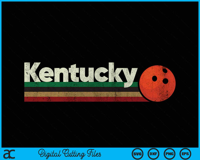 Vintage Bowling Kentucky Bowling Retro Stripes SVG PNG Digital Cutting Files