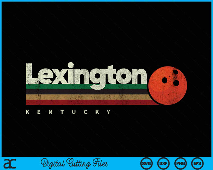 Vintage Bowling Lexington City Bowling Retro Stripes SVG PNG Digital Cutting Files