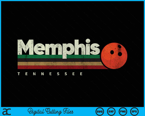 Vintage Bowling Memphis City Bowling Retro Stripes SVG PNG Digital Cutting Files