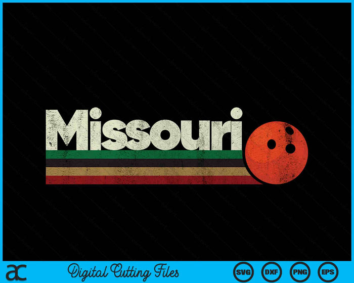 Vintage Bowling Missouri Bowling Retro Stripes SVG PNG Digital Cutting File