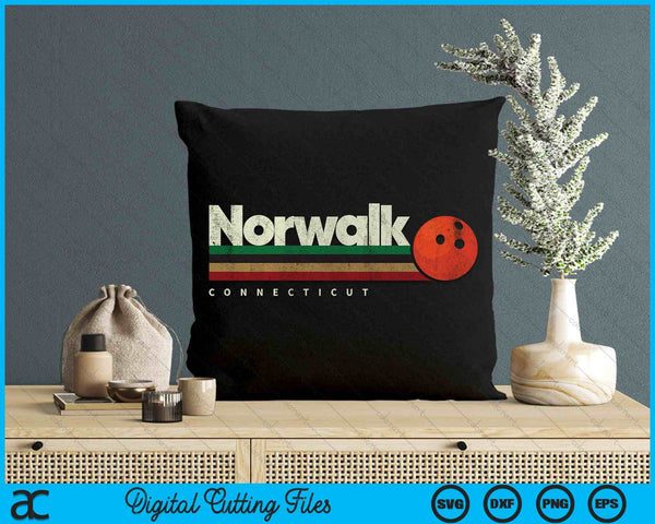 Vintage Bowling Norwalk City Bowling Retro Stripes SVG PNG Digital Cutting File