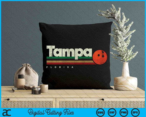 Vintage Bowling Tampa City Bowling Retro Stripes SVG PNG Digital Cutting File