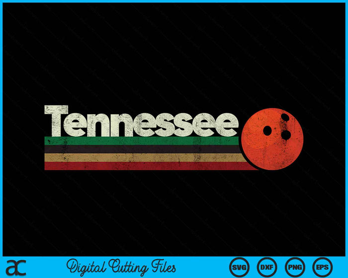 Vintage Bowling Tennessee Bowling Retro Stripes SVG PNG Digital Cutting File