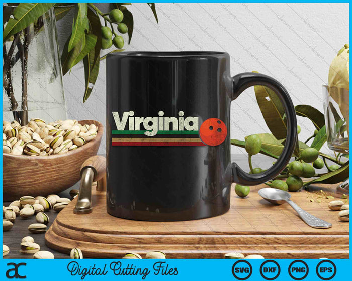 Vintage Bowling Virginia Bowling Retro Stripes SVG PNG Digital Cutting File