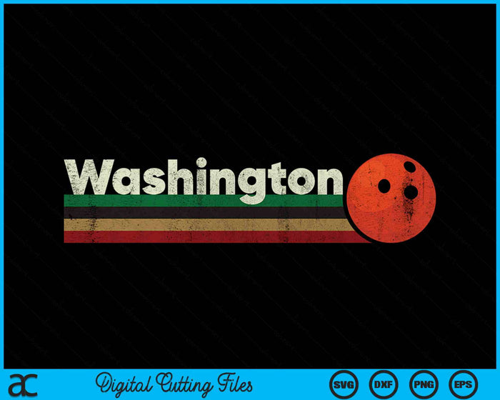 Vintage Bowling Washington Bowling Retro Stripes SVG PNG Digital Cutting File