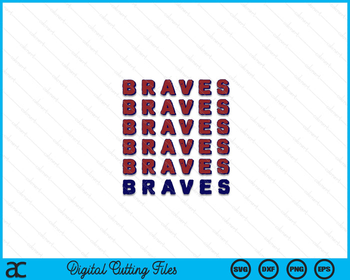 Vintage Braves Shirt Retro Throwback SVG PNG Digital Cutting Files