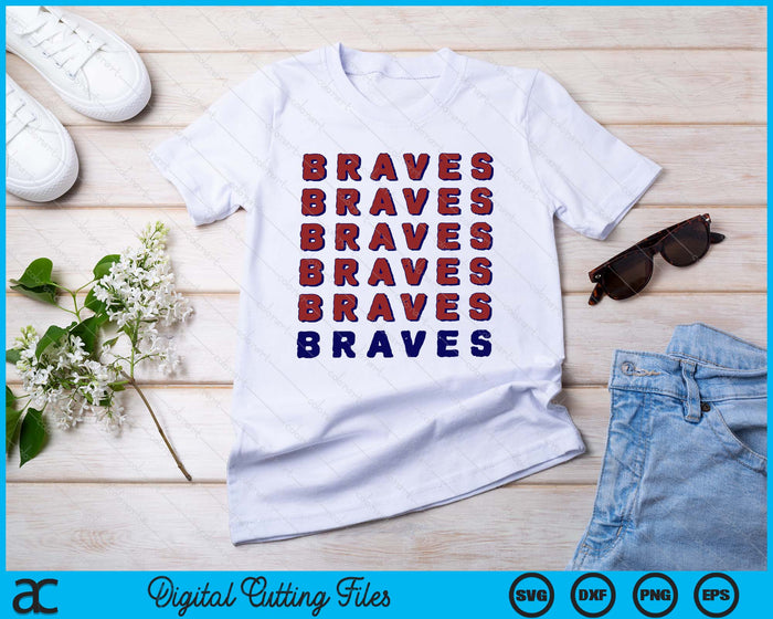 Vintage Braves Shirt Retro Throwback SVG PNG Digital Cutting Files