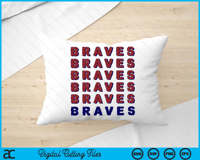 Vintage Braves Shirt Retro Throwback SVG PNG Digital Cutting Files