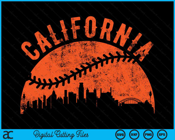 Vintage Californië honkbal SVG PNG digitale snijbestanden 