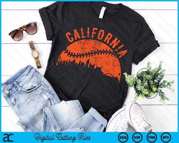 Vintage Californië honkbal SVG PNG digitale snijbestanden 