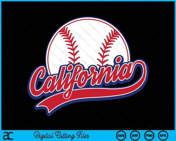 Vintage California cityscape baseball SVG PNG cut file for Cricut