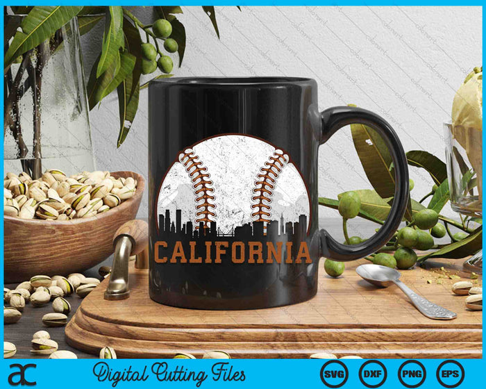 Vintage California Cityscape Baseball SVG PNG Digital Printable Files