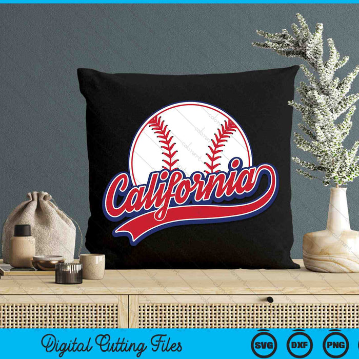 Vintage California Cityscape Baseball SVG PNG Digital Cutting Files
