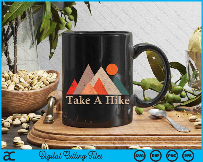 Vintage Camping Wandelen Outdoor Mountain Neem een ​​wandeling SVG PNG digitale snijbestanden