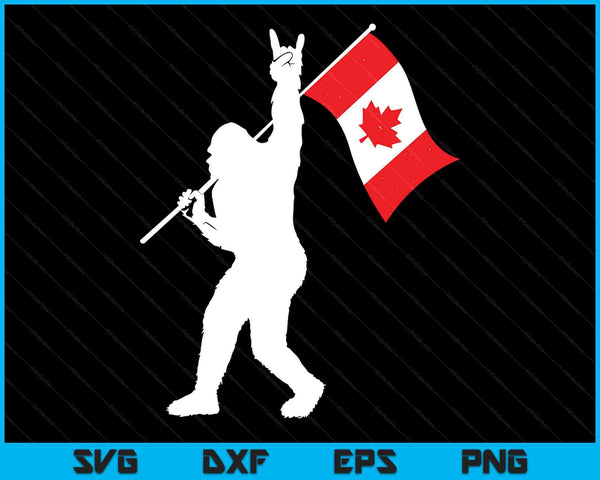Vintage Canadian bigfoot and rock'n roll Canada day SVG cut file