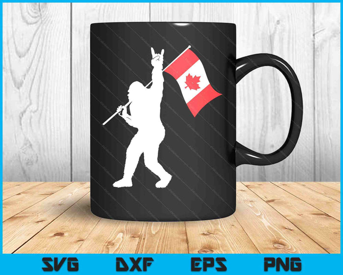 Vintage Canadian Bigfoot And Rock'n Roll Funny Canada Day SVG PNG Digital Printable Files