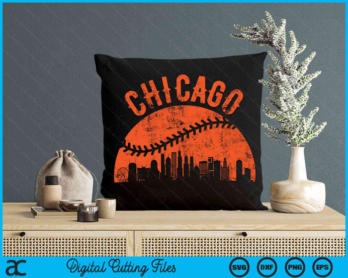 Vintage Chicago City Baseball SVG PNG Digital Cutting Files