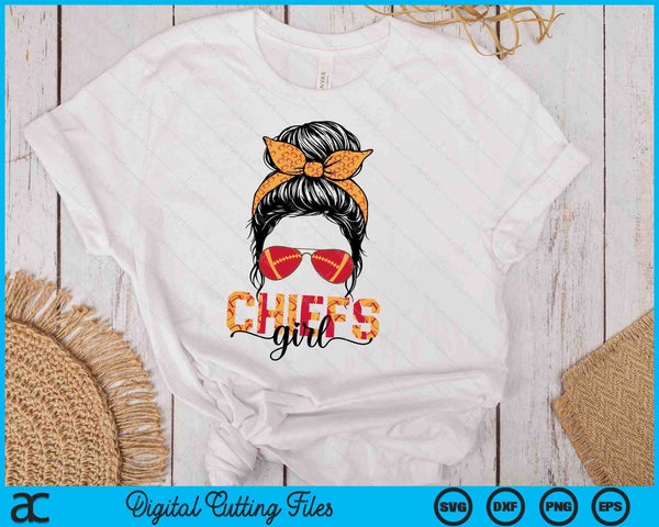 Vintage Chief Girl Funny Messy Bun SVG PNG Digital Printable Files