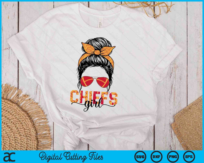 Vintage Chief Girl Funny Messy Bun SVG PNG Digital Printable Files