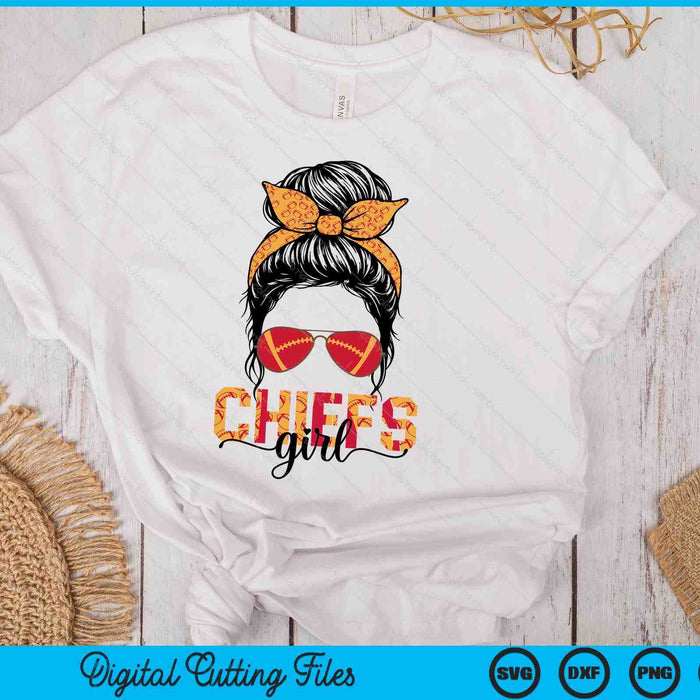 Vintage Chief Girl Funny Messy Bun SVG PNG Digital Printable Files