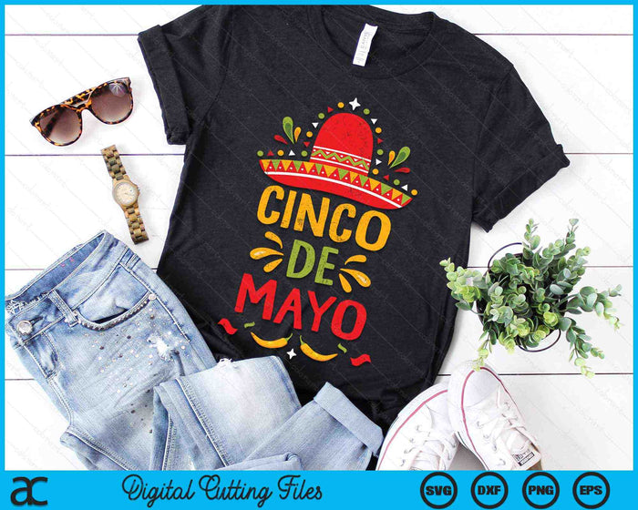 Vintage Cinco De Mayo Mexico SVG PNG digitale afdrukbare bestanden