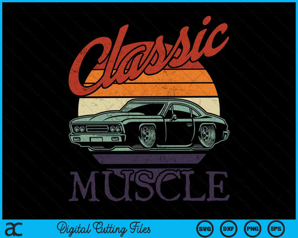 Vintage Classic Muscle Car SVG PNG Digital Cutting Files