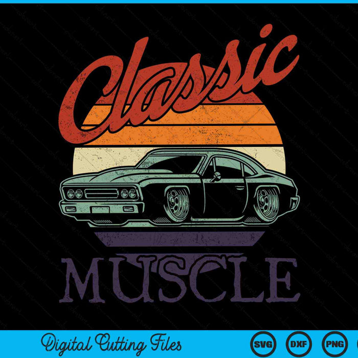 Vintage Classic Muscle Car SVG PNG Digital Cutting Files
