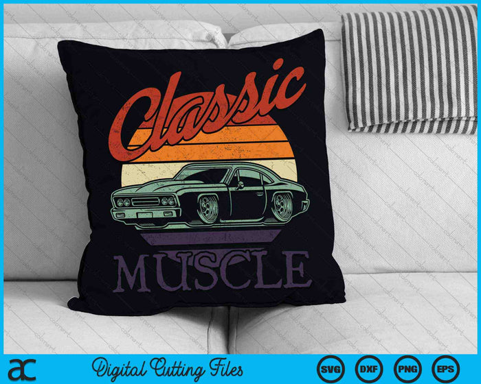 Vintage Classic Muscle Car SVG PNG Digital Cutting Files