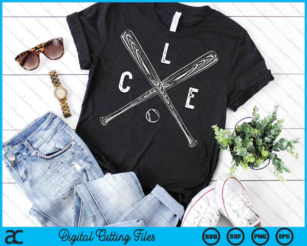 Vintage Cleveland Béisbol Cleveland Ohio SVG PNG Archivo de corte digital - on a t-shirt