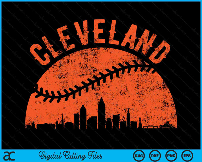 Vintage Cleveland City Baseball SVG PNG Digital Cutting Files