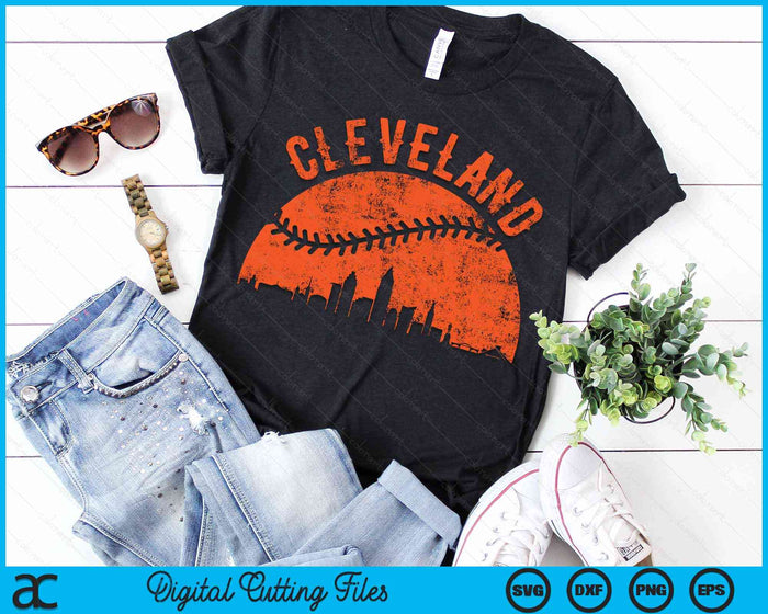 Vintage Cleveland City Baseball SVG PNG Digital Cutting Files