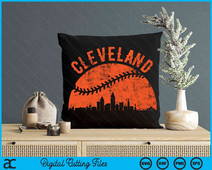 Vintage Cleveland City Baseball SVG PNG Digital Cutting Files