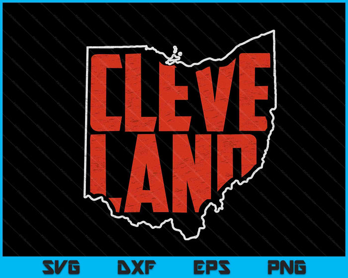 Vintage Cleveland Ohio Retro Souvenir SVG PNG snijden afdrukbare bestanden