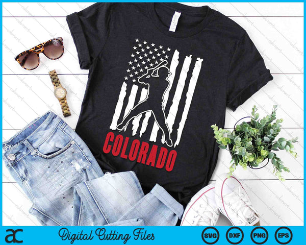 Vintage Colorado American Flag Distressed Baseball SVG PNG Digital Cutting Files