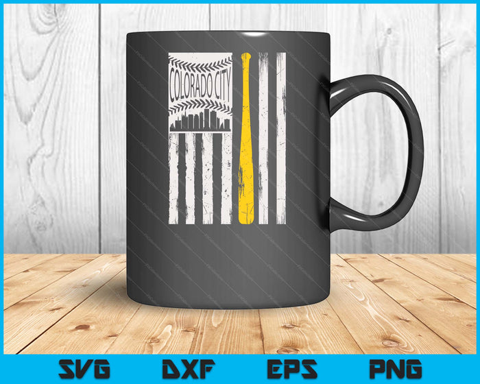Vintage Colorado City honkbal vlag patriottische honkbal SVG PNG digitale snijden bestanden