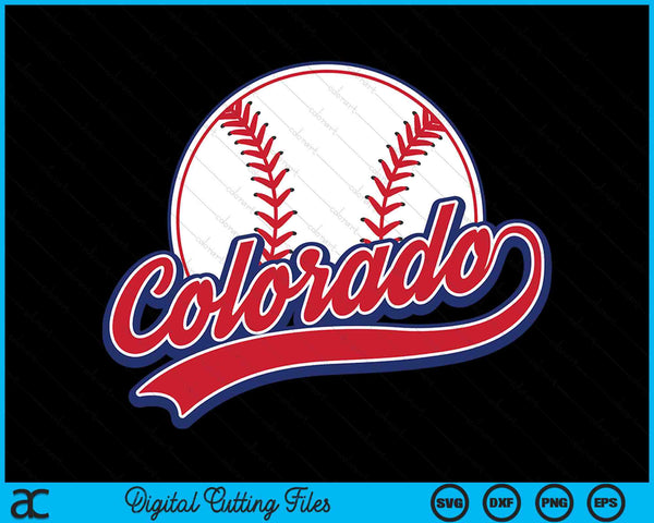 Vintage Colorado Cityscape Baseball SVG PNG Digital Cutting Files