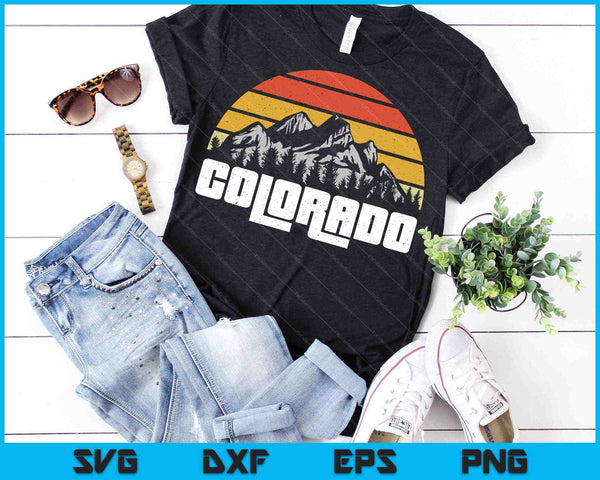 Vintage Colorado Mountains State natuur zon retro SVG PNG snijden afdrukbare bestanden - on a t-shirt
