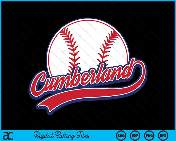 Vintage Cumberland Cityscape Baseball SVG PNG Digital Cutting Files