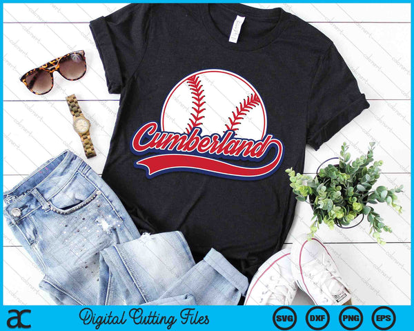 Vintage Cumberland Cityscape Baseball SVG PNG Digital Cutting Files