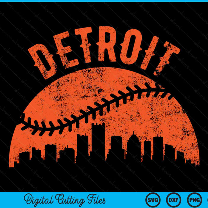 Vintage Detroit city baseball SVG PNG cut file for Cricut