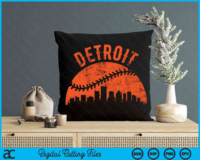 Vintage Detroit City Baseball SVG PNG Digital Cutting Files